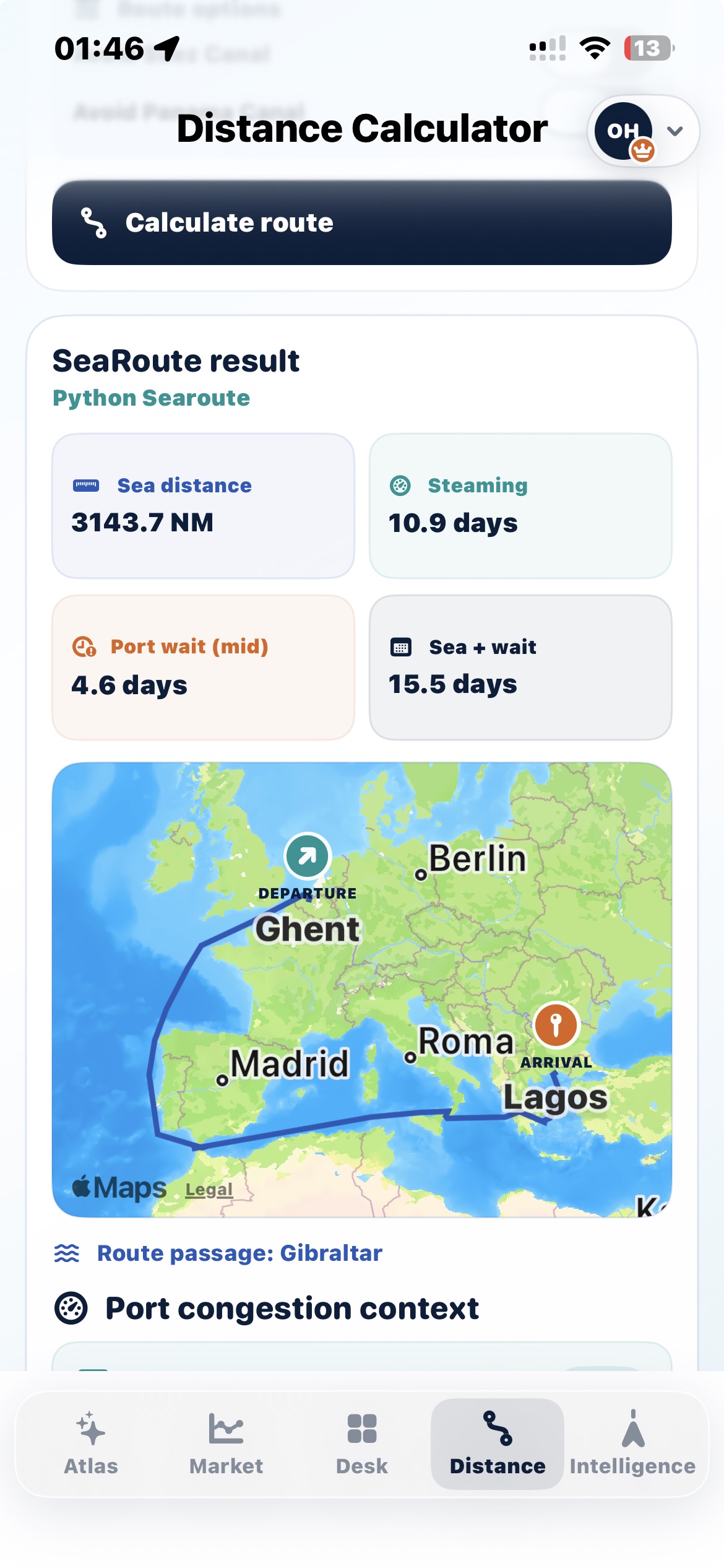 Captain Atlas sea-route intelligence